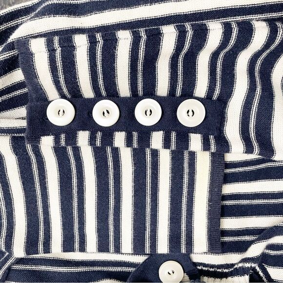 Tracy Reese Cashmere Blend Navy & Ivory Nautical Striped Sweater Size Medium - Picture 6 of 16
